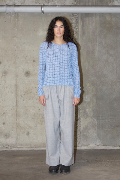 Home Tee | Cornflower Grid