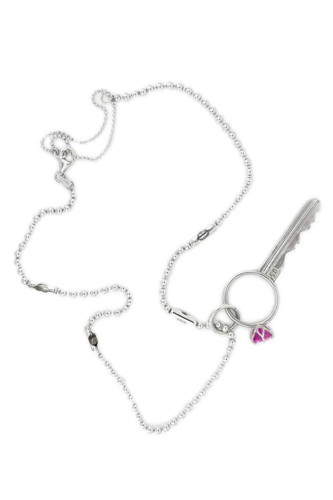 K Hole Necklace | Silver/Pink