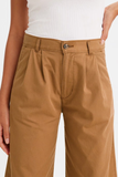 High-Rise Pleated Trousers | Foxtrot Brown