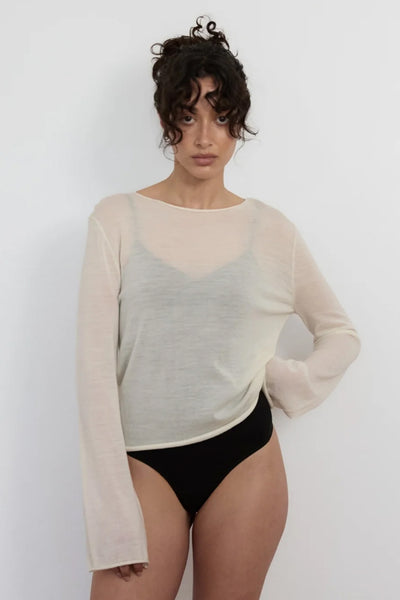 Lightweight Knit and Scarf | Cream