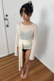 Lightweight Knit and Scarf | Cream