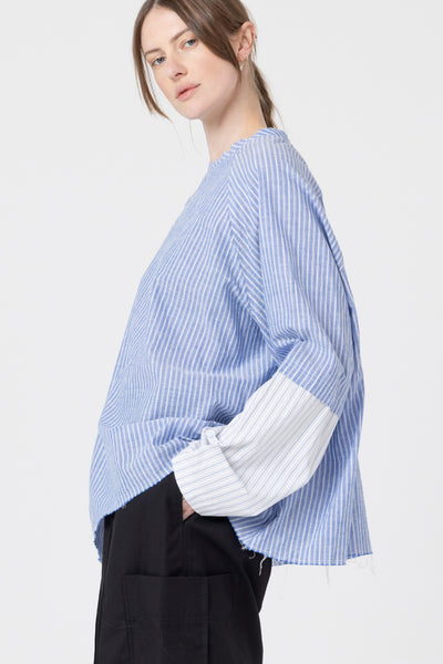 Minimal Sweater | Blue White Stripes