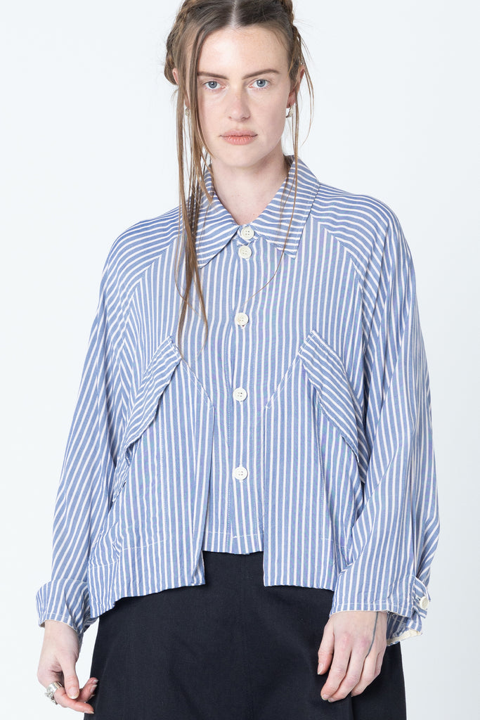 Poised Shirt Jacket | Blue Stripe - Company Store