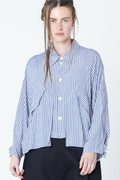Poised Shirt Jacket | Blue Stripe - Company Store