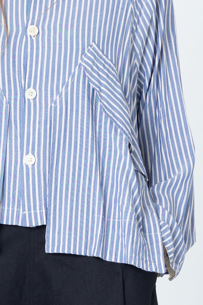 Poised Shirt Jacket | Blue Stripe - Company Store