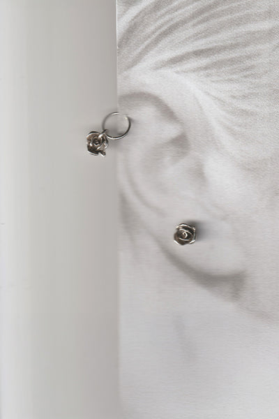 Rose Bud Earrings | Silver