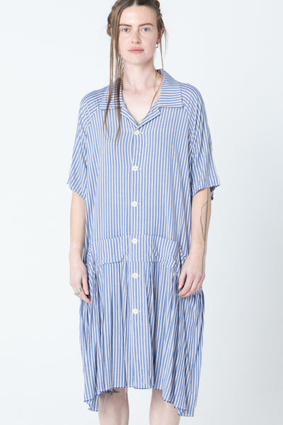Salon Dress | Blue Stripe
