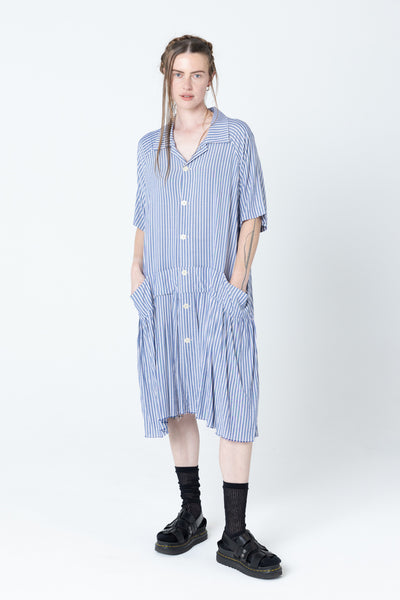 Salon Dress | Blue Stripe