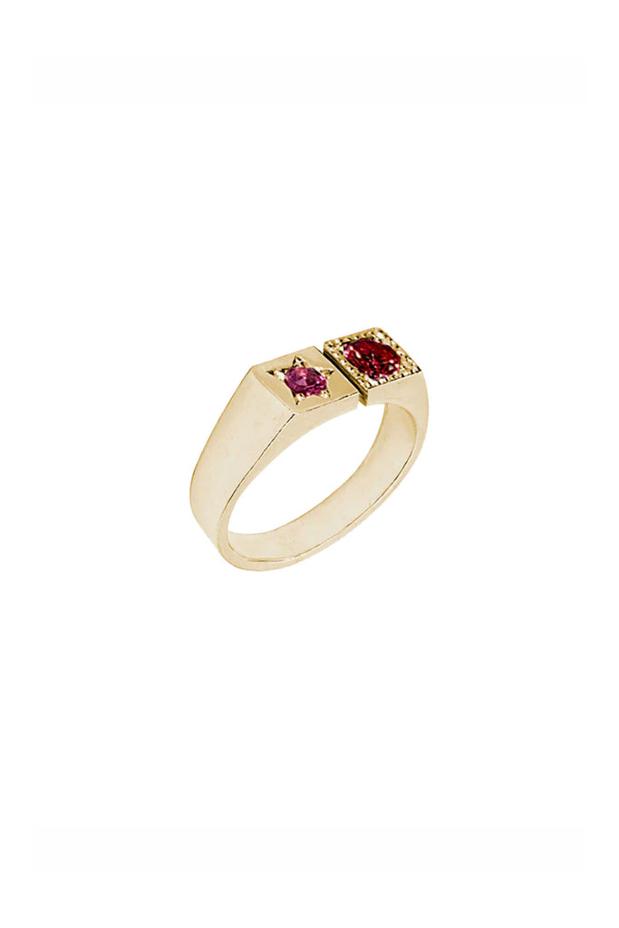 Severed Crown Ring | Gold/Ruby/Pink