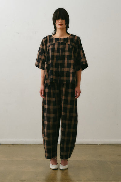 Tobira Tee | Brown Check