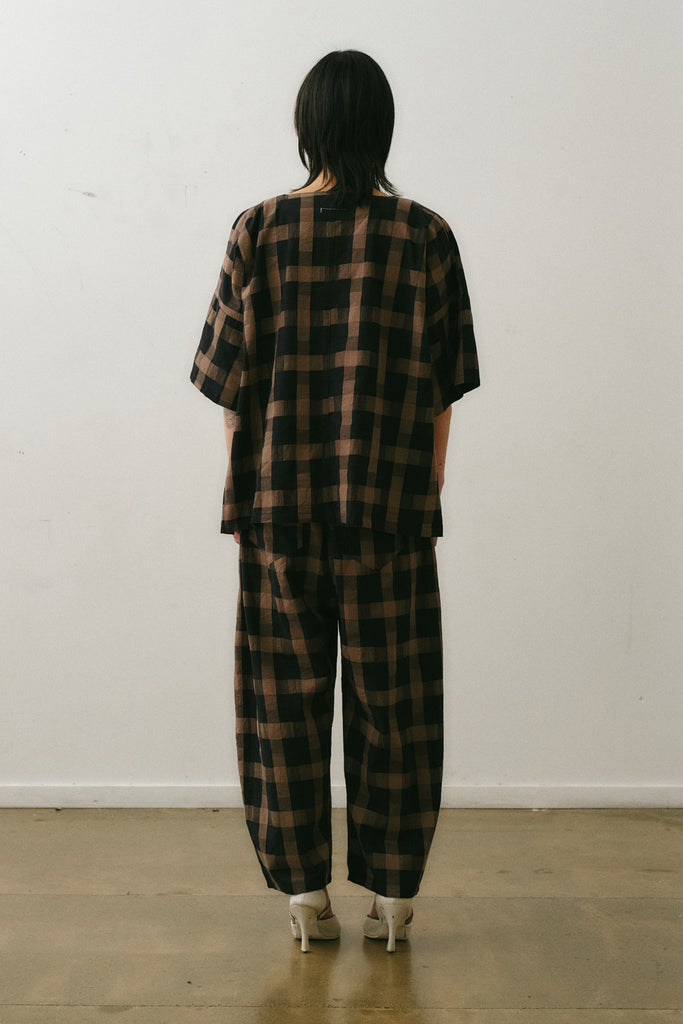 Tobira Tee | Brown Check