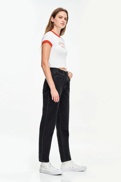 80's Mom Jean | Black Stonewash