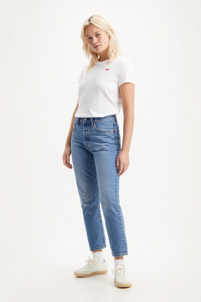501 Crop | Medium Indigo Worn In
