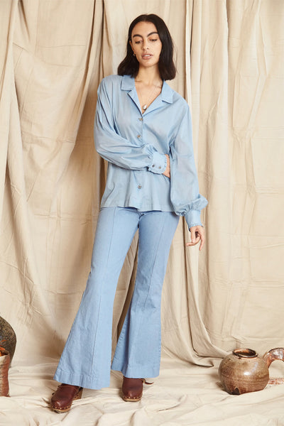 Long Celebration Shirt | Sky Blue