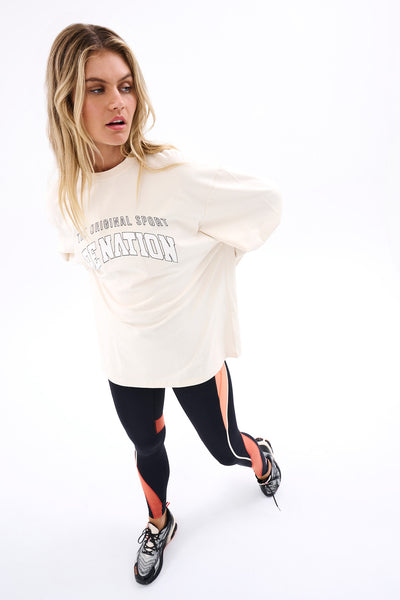 Side Out LS Top | Pearled Ivory