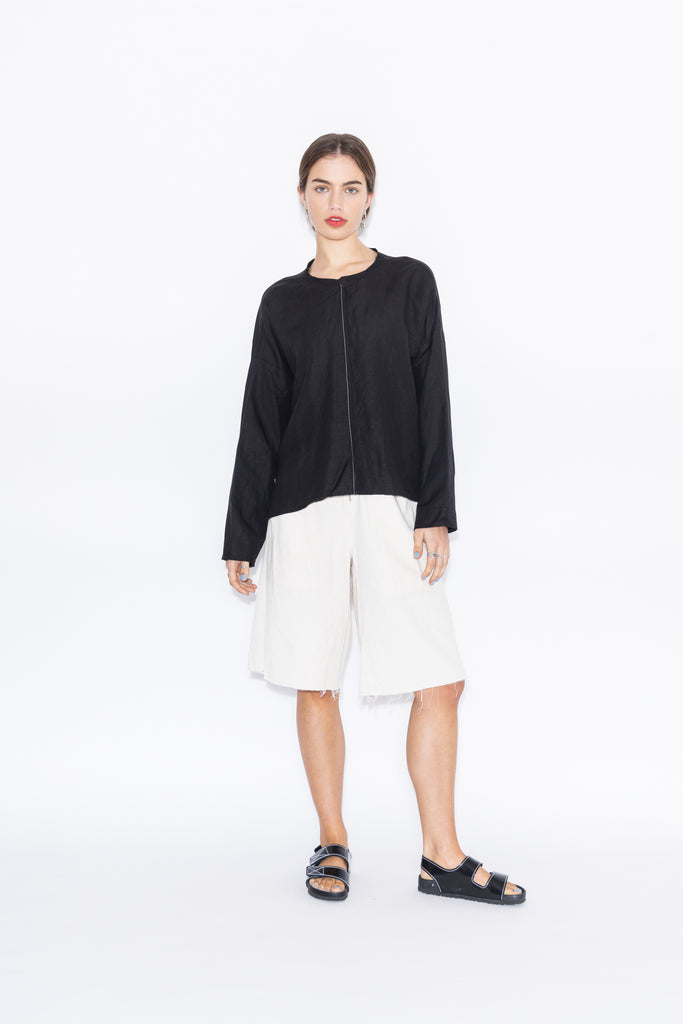 Around Sweater | Black Linen