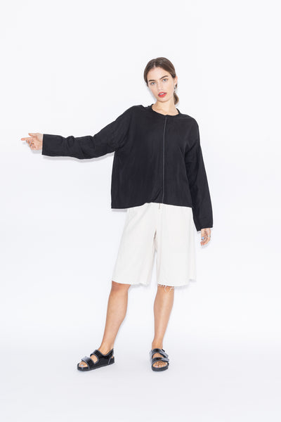 Around Sweater | Black Linen
