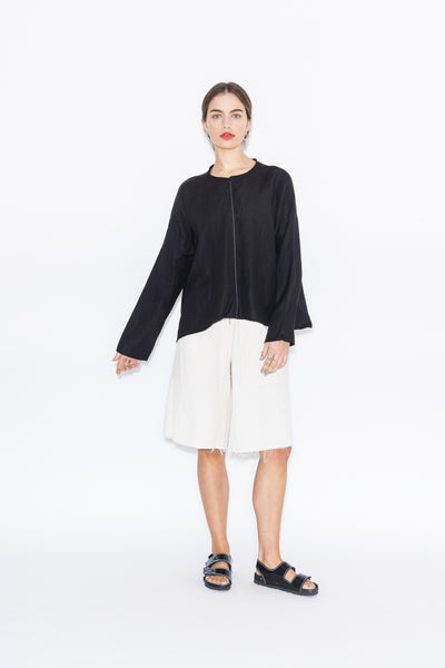 Around Sweater | Black Linen