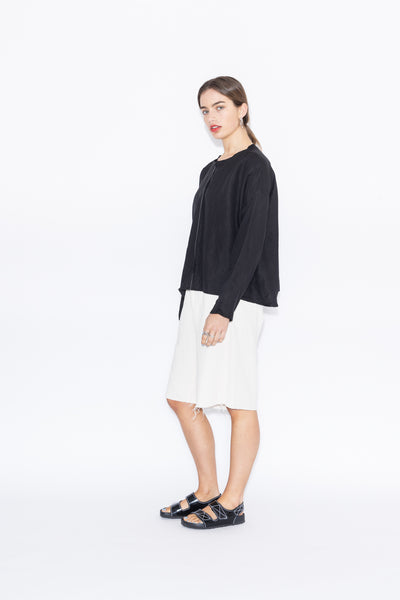 Around Sweater | Black Linen