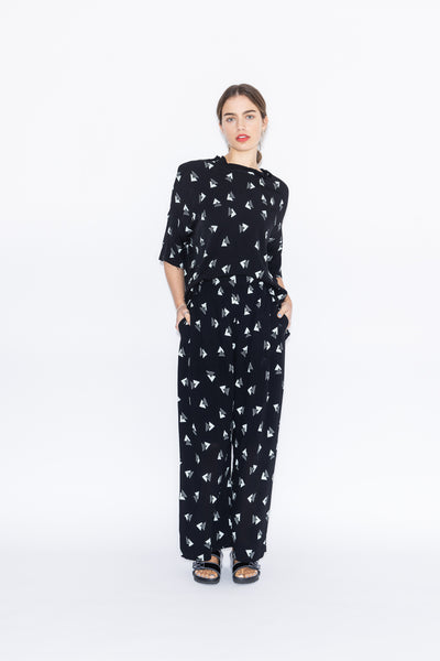 Forget Pant | Rio Print Black/Mint